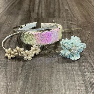 Sequin and Floral Headband Set